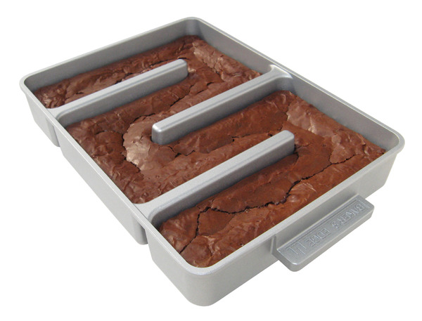 Baker's Edge Brownie Pan with freshly baked brownies