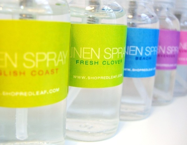 Red Leaf Concentrated Linen Spray labels