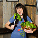 Girl with salad and Sing Along Tongs
