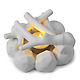 Porcelain Campfire by David Weeks for Kikkerland with LED tea light on
