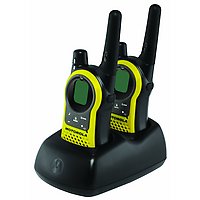 Motorola Talkabout MH230R Rechargeable Two-Way Radios in base