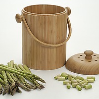 Bamboo Compost Pail front view