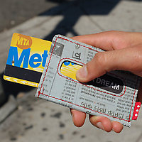 Holstee Recycled Wallet slide out metro pass