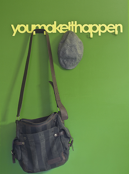 Quote Hook by Blend Design You Make It Happen yellow on green
