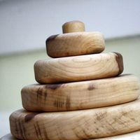 Circle Organic Wood Toy Stacker Natural Maple Developmental Toy 1