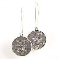 Silver French Love Earrings by Betsy &amp; Iya