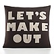 Let's Make Out Pillow by Alexandra Ferguson cocoa and oatmeal