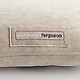 Let's Make Out Pillow by Alexandra Ferguson oatmeal and red logo detail