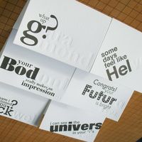 Letterpress Typography Card Set 1