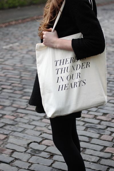 There Is Thunder in Our Hearts Tote by fieldguided 1