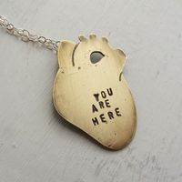 You Are Here Anatomical Heart Necklace 1