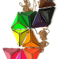 Leather Triangle Necklace by EABurns 1