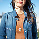 Golden Triangle Cross Stitched Pendant Necklace by Gamma Folk 4
