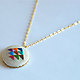 Golden Triangle Cross Stitched Pendant Necklace by Gamma Folk 7