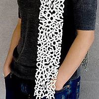 Veer Uppercase Scarf white on guy