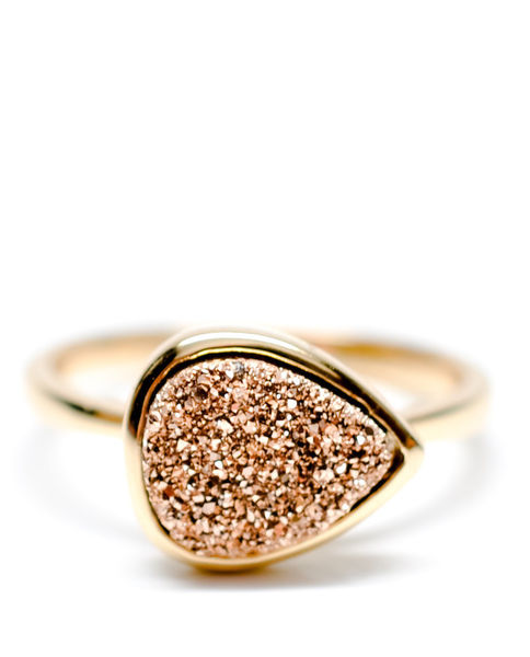 Drusy Drop Ring In Rosegold on Wantist