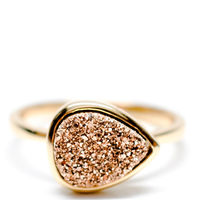 Drusy Drop Ring In Rosegold 1