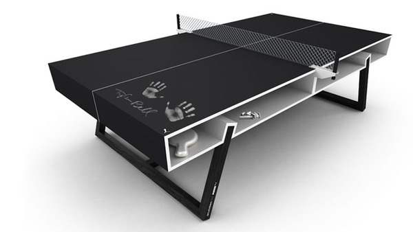 Chalk Ping Pong Table with hand prints