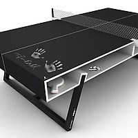 Chalk Ping Pong Table with hand prints