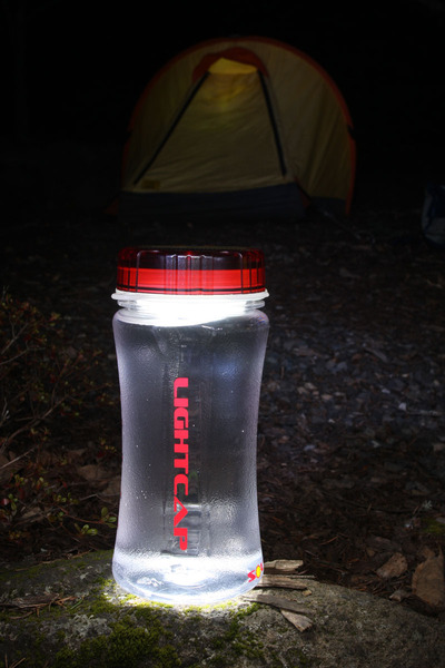 Lightcap_300_solar-powered_lantern_and_water_bottle_nighttime_camping-sixhundred