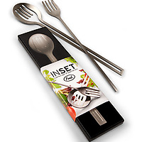 Two sets of Fred Stainless Steel Inset Salad Servers in packaging and out of the box
