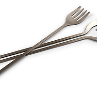 Two sets of Fred Stainless Steel Inset Salad Servers on white