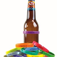 Fred Bombed Beer Bands Drink Markers with a bottle