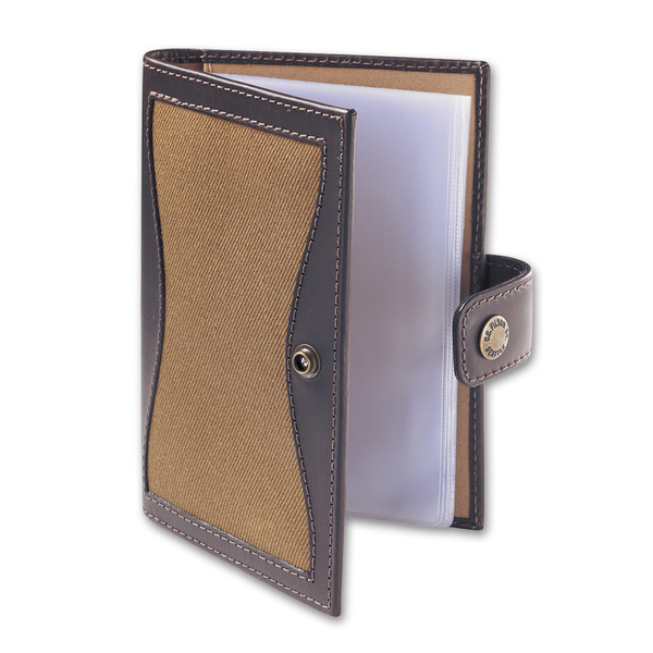 Filson Leather and Twill Photo Brag Book open