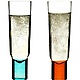 Sagaform CLUB Champagne Glasses - Set of 2 Orange and Blue
