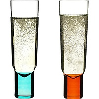 Sagaform CLUB Champagne Glasses - Set of 2 Orange and Blue