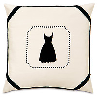Little Black Dress Embroidered Pillow