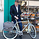 Public D3 Powder Blue Bicycle with man at market