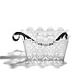 White Carrie Bicycle Basket with shouder strap
